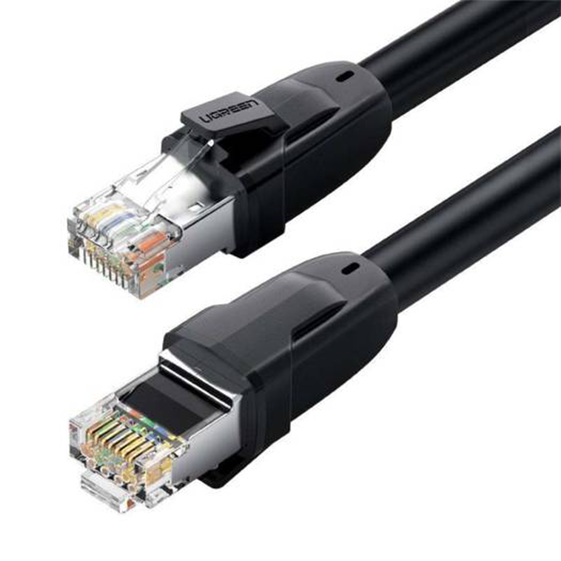 UGreen CAT 8 RJ45 Pure Copper Patch Cord, Shielded, Bandwidth Up To 25 Gbps, 26AWG Wire Size, Durable and Flexible, 5 Meter Length, Black | 70172